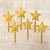 Embroidered and Beaded Gold Star Ornaments Set of 6 'Golden Star'