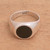 Sterling Silver Signet Ring with Black Resin from Bali 'Graceful Gerhana'