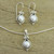 Bridal Sterling Silver Pearl Jewelry Set from India 'Honesty'