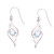 Wave Motif Blue Topaz Dangle Earrings from India 'Dazzling Gleam'