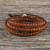 Carnelian and Leather Beaded Wrap Bracelet from Thailand 'Spring Fire'