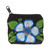 Floral Embroidered Cotton Coin Purse from Mexico 'Exalted Flower'