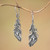 Sterling Silver Peacock Feather Dangle Earrings from Bali 'Peacock Luck'