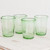 Handblown Recycled Glass Pale Green Juice Glasses Set of 4 'Glistening Meadow'