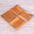 Handmade Square Teak Wood Plates from Bali Set of 4 'Fine Meal'