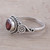 Spiral Motif Garnet Cocktail Ring from India 'Assam Allure'