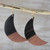 Handcrafted Ebony Wood Crescent Moon Dangle Earrings 'Moon in Shadow'