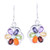 Multi-Gemstone Chakra Dangle Earrings from India 'Chakra Flowers'