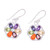 Multi-Gemstone Chakra Dangle Earrings from India 'Chakra Flowers'