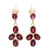 22k Gold Plated 10-Carat Garnet Dangle Earrings from India 'Regal Dance'