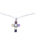 Multi-Gemstone Cross Pendant Necklace from India 'Dazzle with Faith'