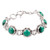 Floral Sterling Silver and Malachite Bracelet from India 'Mystical Blooms'