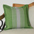 Handwoven Cotton Cushion Cover in Lime from Mexico 'Rain of Lime'