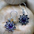Floral Sterling Silver Amethyst Earrings  'Sunflowers'