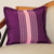 Handwoven Cotton Cushion Cover in Boysenberry from Mexico 'Delicious Boysenberry'