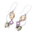 Citrine Amethyst Peridot and Sterling Silver Dangle Earrings 'Sun with Violets'