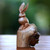 Hand-Carved Wood Hare Sculpture from Bali 'Watchful Hare'