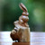 Hand-Carved Wood Hare Sculpture from Bali 'Watchful Hare'