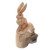 Hand-Carved Wood Hare Sculpture from Bali 'Watchful Hare'