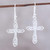 Sterling Silver Cross Dangle Earrings from India 'Delightful Crosses'