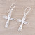Sterling Silver Cross Dangle Earrings from India 'Delightful Crosses'