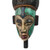 Handmade African Wood Mask in Blue from Ghana 'Benevolent Emiyi'
