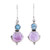 Amethyst and Blue Topaz Dangle Earrings from India 'Lively Harmony'