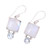 Square Rainbow Moonstone and Blue Topaz Earrings from India 'Creative Beauty'