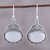 Natural Oval Rainbow Moonstone Dangle Earrings from India 'Jeweled Glory'
