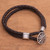 Leather Braided Cord Bracelet with a Sterling Silver Compass 'True North'
