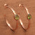 Hammered Rose Gold Plated and Peridot Half-Hoop Earrings 'Paradox'