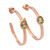Hammered Rose Gold Plated and Peridot Half-Hoop Earrings 'Paradox'