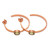 Hammered Rose Gold Plated and Peridot Half-Hoop Earrings 'Paradox'