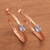 Rose Gold Plated Blue Topaz Hammered Half Hoop Earrings 'Paradox'