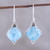 Larimar Dangle Earrings from India 'Gleaming Grandeur'