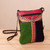 Llama-Themed Multicolored Leather Sling from Peru 'Cusco Traveler'