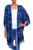 Leaf Motif Batik Rayon Kimono Jacket in Blue from Bali 'Denpasar Lady in Blue'