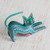 Wood Alebrije Figurine Cat in Green from Mexico 'Cat Stretch'