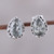 3-Carat Prasiolite Teardrop Stud Earrings from India 'Verdant Mist'