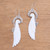 Sterling Silver and Bone Wing Dangle Earrings from Bali 'Ready to Fly'
