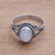 Handmade Rainbow Moonstone Single-Stone Ring from Bali 'Princess Gem'