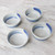 Handcrafted Blue and White Ceramic Set of Four Bowls 'Blue Winds'