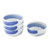 Handcrafted Blue and White Ceramic Set of Four Bowls 'Blue Winds'