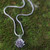 Hand Crafted Floral Amethyst and Sterling Silver Necklace 'Sacred Lilac Lotus'