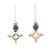 Sterling Silver Citrine and Lapis Lazuli Dangle Earrings 'Shimmering Star'