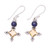 Sterling Silver Citrine and Lapis Lazuli Dangle Earrings 'Shimmering Star'