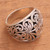 Handcrafted Sterling Silver Swirling Vine Forest Domed Ring 'Sunda Forest'