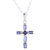 Iolite and Sterling Silver Cross Pendant Necklace from India 'Kolkata Cross'