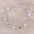 Sterling Silver Rainbow Moonstone and Peridot Link Bracelet 'Misty Forest'