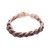 Brown Leather Coconut Fiber Cotton and Bone Braided Bracelet 'Earthy Combo'